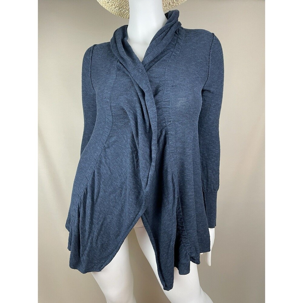 Free People Oversized Snap Front Cardigan Women's Large Navy Blue